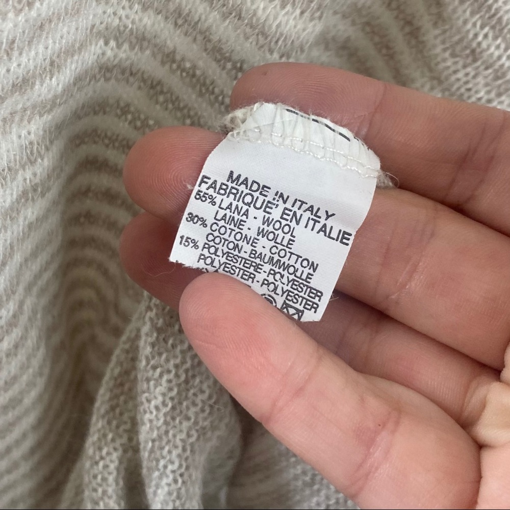 Brandy Melville S Tan Striped Wool Knit Hoodie - Picture 6 of 6